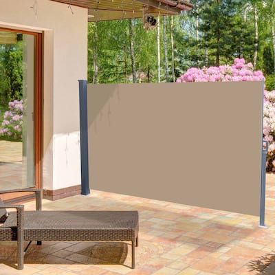 118" x 71" Outdoor Patio Single Side Awning Privacy Screen Pull Out Shed