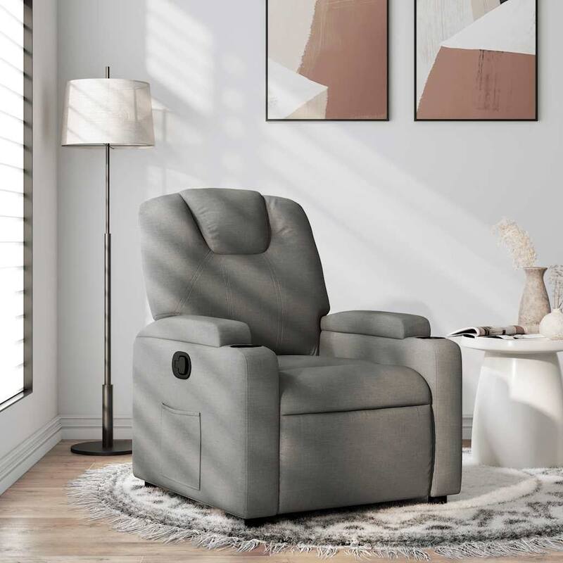 vidaXL Recliner Chair Dark Grey 100% Polyester, Metal, Plywood
