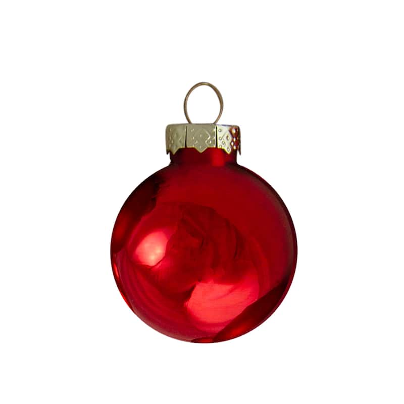 2-Finish Christmas Glass Ball Ornaments - 1.5" (40mm) - Red - 10ct