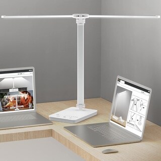 Bright LED Desk Lamp for Home Office - Dual Swing Arm Eye-Caring ...