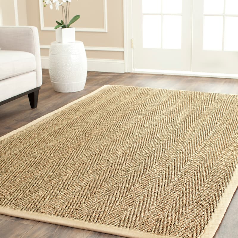SAFAVIEH Natural Fiber Oceana Herringbone Seagrass Rug - 4' x 6' - Natural/Beige