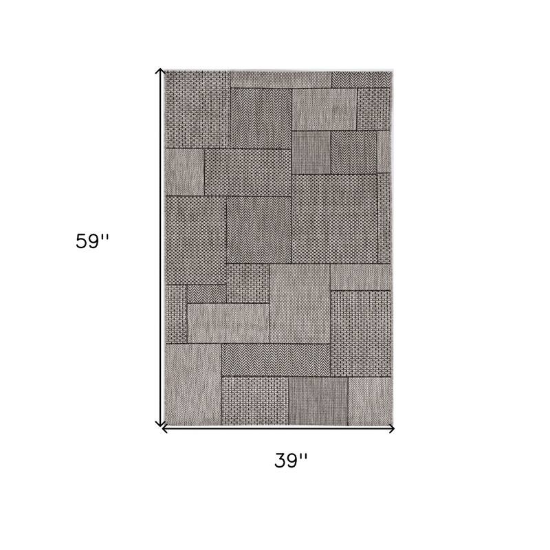 Cave Contemporary Abstract Weather Resistant Classic Elegance Outdoor Rug - 3' x 5'