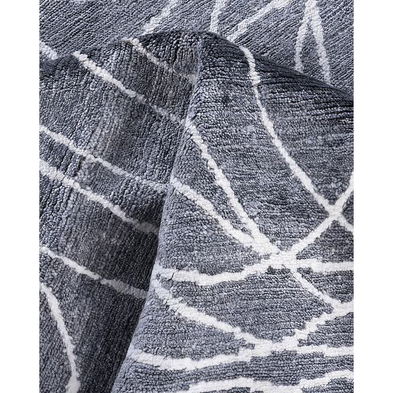 Modern One-of-a-Kind Hand-Knotted Area Rug - Gray, 8' 0" x 10' 0" - 8' 0" x 10' 0"