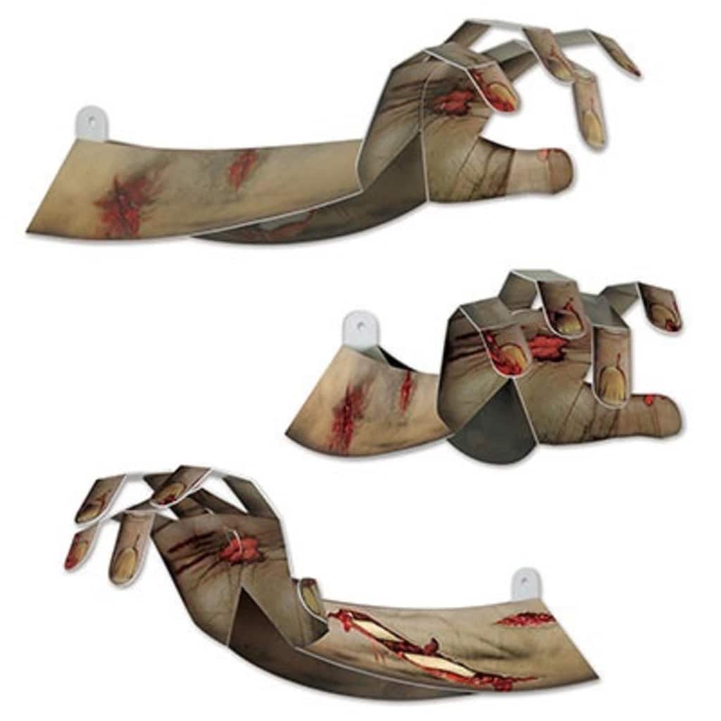 48 Double Sided 3-D Zombie Hands Halloween Decorations 15"
