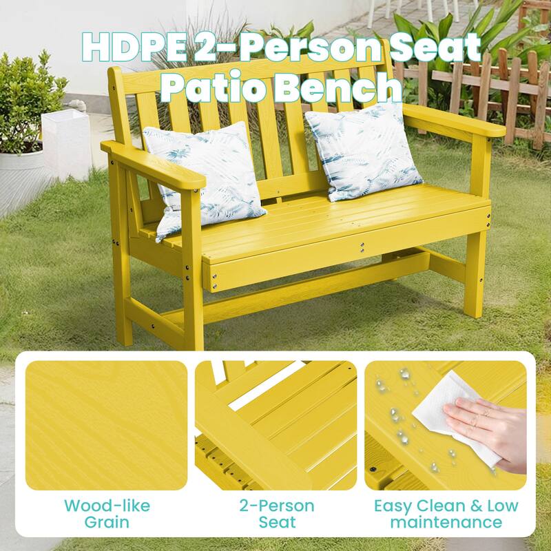 Outdoor 2-Person Garden Bench 42.92-in W x 35.83-in H