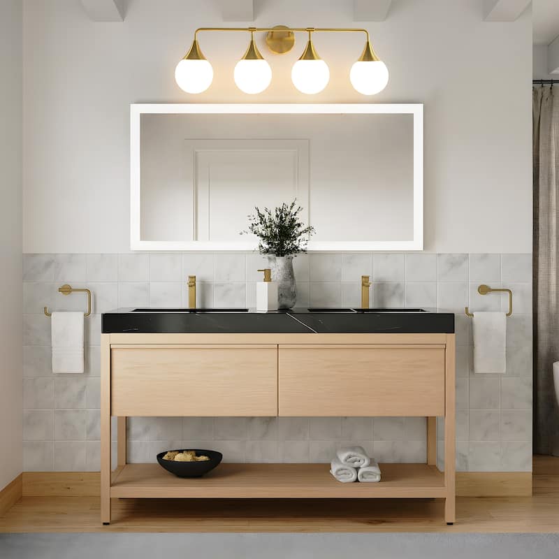 Dimmable Vanity Light with Clear Glass Shade