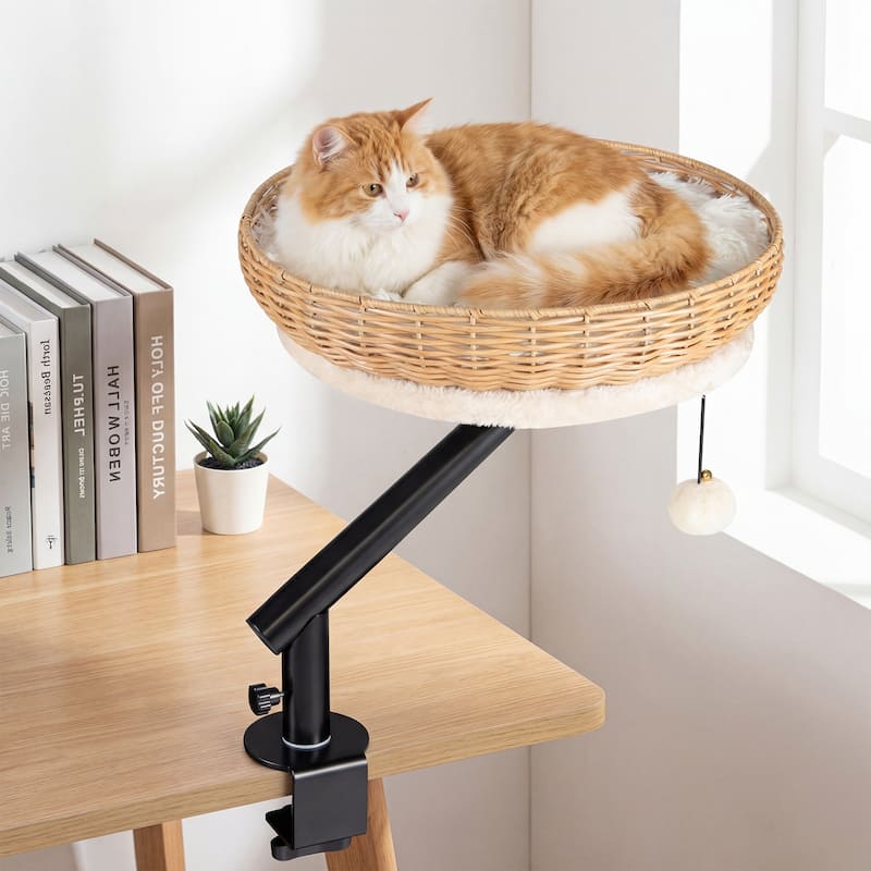 Gymax Cat Desk Bed for Indoor Cats w/Removable Padded Cushion Hanging