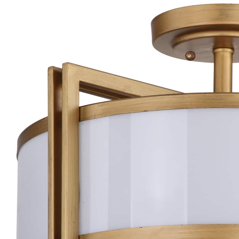 SAFAVIEH Lighting Jolie Orb Drum 3-Light Gold Ceiling Light - 17.125"x17.125"x10.25" - 17Wx17Dx10H
