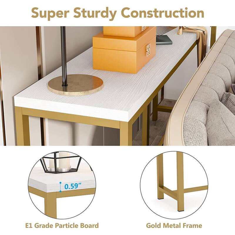 70.9 inch Narrow Long Sofa Table Behind Couch, Rustic Console Table Entryway Table