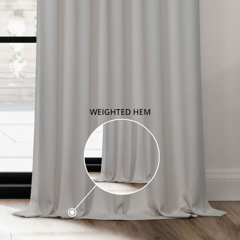 Exclusive Fabrics Textured Faux Linen Extra Wide Room Darkening Curtains for Bedroom & Living Room Curtains (1 Panel)