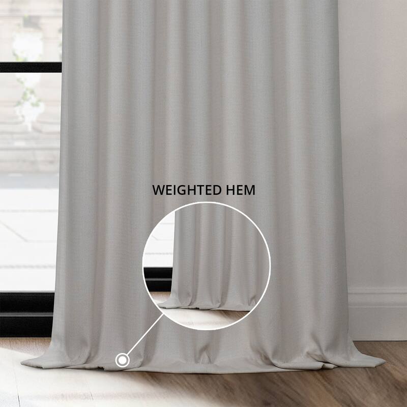 Exclusive Fabrics Textured Faux Linen Room Darkening Curtains for Bedroom & Living Room Curtains (1 Panel)
