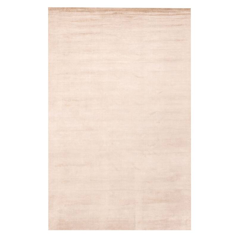 ECARPETGALLERY Hand Loomed Shimmer Beige Viscose Rug - 6'6 x 10'0