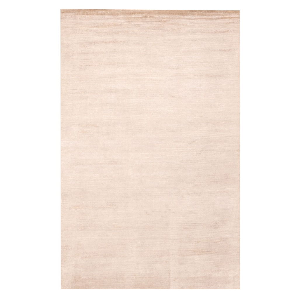 ECARPETGALLERY Hand Loomed Shimmer Beige Viscose Rug - 6'6 x 10'0