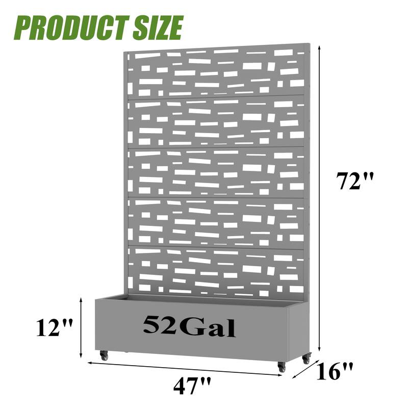 Raised Garden Bed Planter with Trellis Movable Planter Box with Lockable Wheels