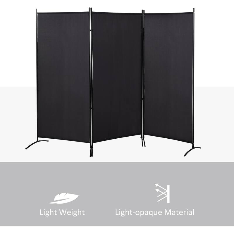 HOMCOM 3-Panel Folding Screen Room Divider Privacy Separator Partition for Indoor Bedroom Office, Outdoor Patio 100" x 72" Beige