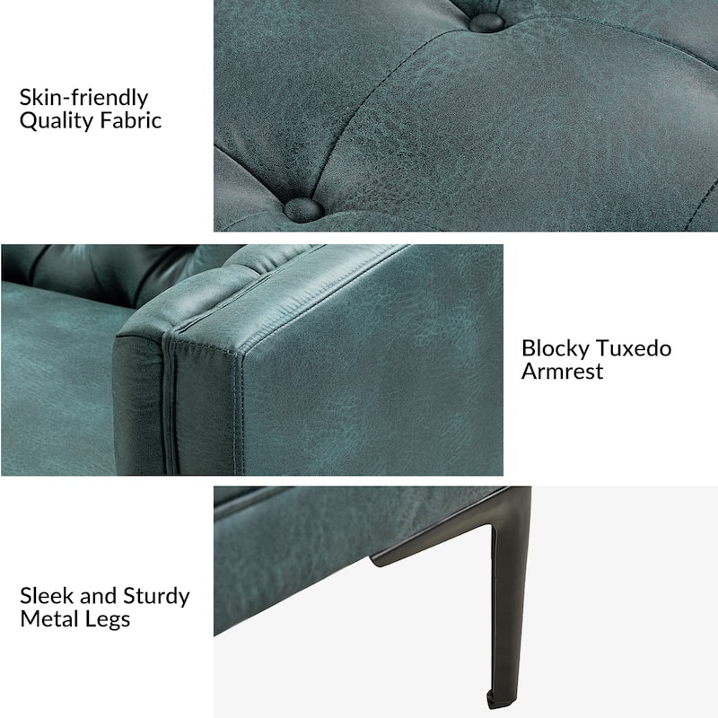 Ipiutak Modern 2 - Piece Upholstered Button-tufted Sectional with Storage Ottoman