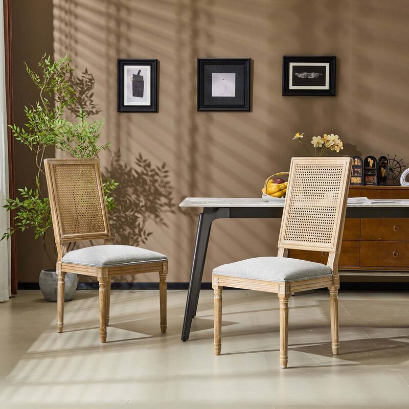 French Country Dining Chairs,Set of 2 - Gray