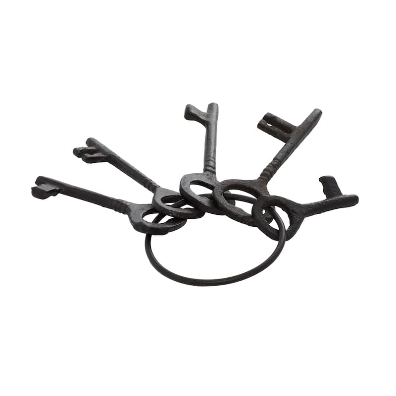 Aluminum Metal Keys Sculpture - Black - Roche River Decor - 8"W x 7"L x 1"H