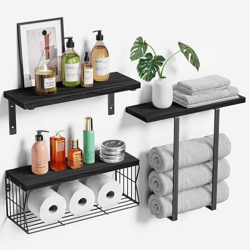 Floating Shelves Wall Mounted Over Toilet