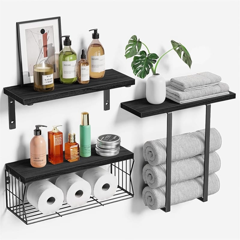 Floating Shelves Wall Mounted Over Toilet