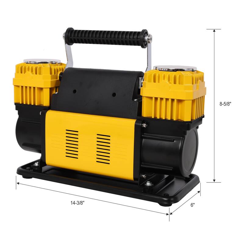 12V Heavy Duty Air Compressor,Tire Inflator with Pressure Gauge, Max 150 PSI,Tire Inflator Air Pump for Car, SUV, RV, Truck