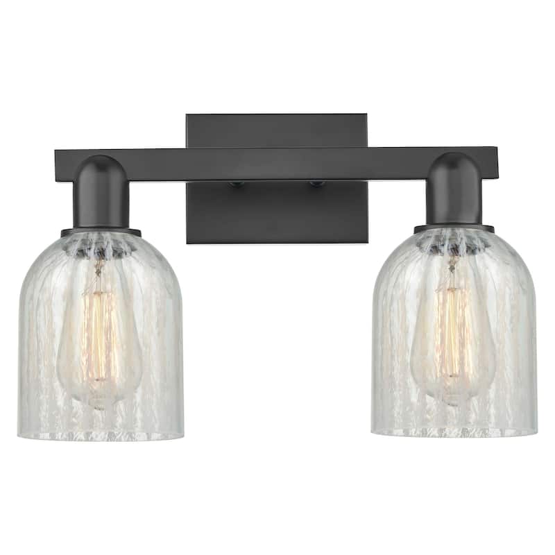 Innovations Lighting 716-2W-11-16 Caledonia Vanity Caledonia 2 Light - Matte Black / Mouchette