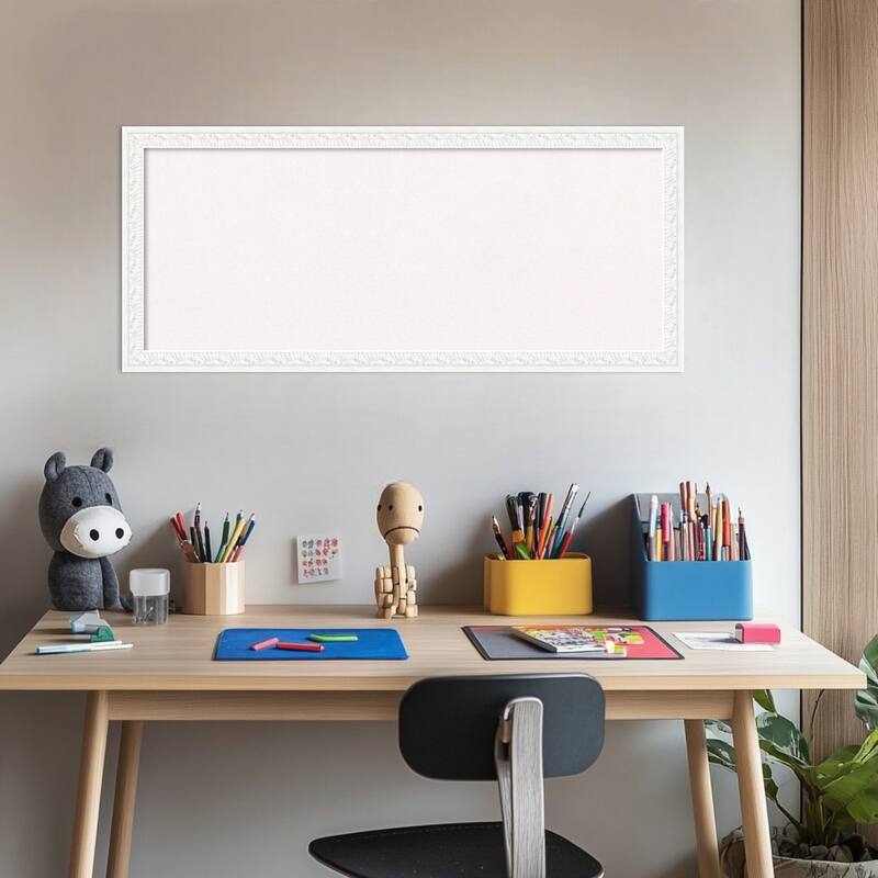 Bethany White Wood Framed Cork Board - Bulletin Board, Organization Board, Pin Board