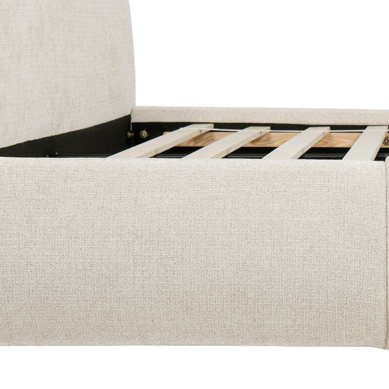 Archie Mid-Century Modern Velvet Upholstered Arched Platform Bed