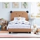 preview thumbnail 15 of 18, Sheep Design Upholstered Twin Size Platform Bed for Kids, with Slatted Bed Base, Stability and Sturdiness