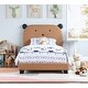 preview thumbnail 7 of 11, Upholstered Twin Size Platform Bed for Kids, Cute Bed Frame wSheep Headboard, Wooden Slats Support, No Box Spring Needed Brown - Twin
