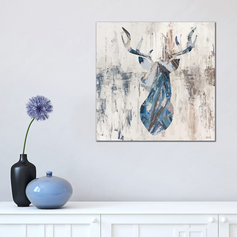 iCanvas "Blue Rhizome Deer Bust" by Ann Marie Coolick Canvas Print - 18x18x1.5
