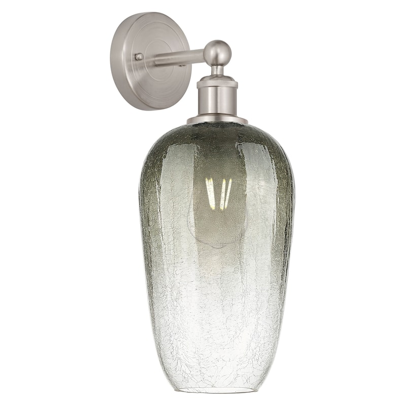 Innovations Lighting 616-1W-18-7 Brookhaven Flute Sconce Brookhaven - Brushed Satin Nickel / Slate