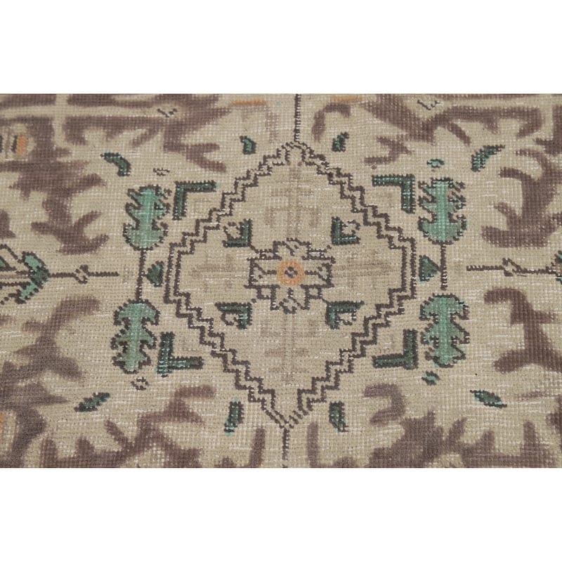 Tabriz Persian Vintage Area Rug Hand-Knotted Bedroom Wool Carpet - 9'6" x 12'8"