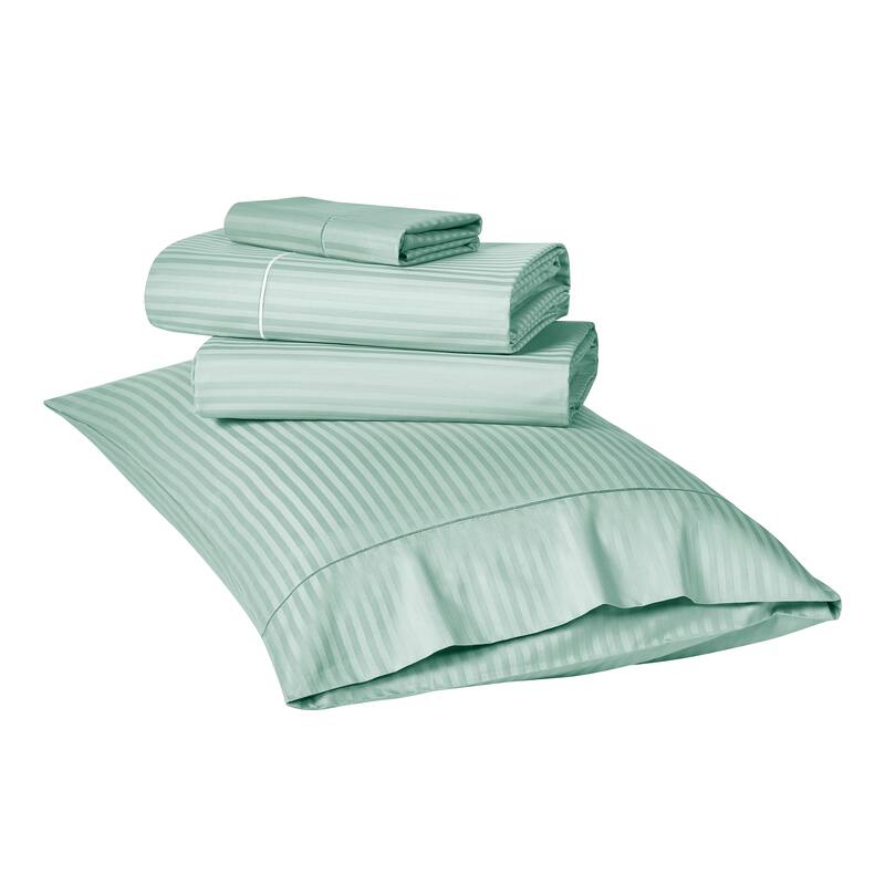 Kathy Ireland 500 Thread Count Damask Stripe Sheet Set with Optifit