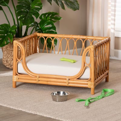 Kierra Bohemian Honey Rattan Pet Bed