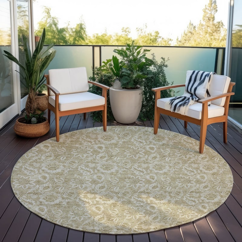 Machine Washable Indoor/ Outdoor Chantille Floral Farmhouse Rug