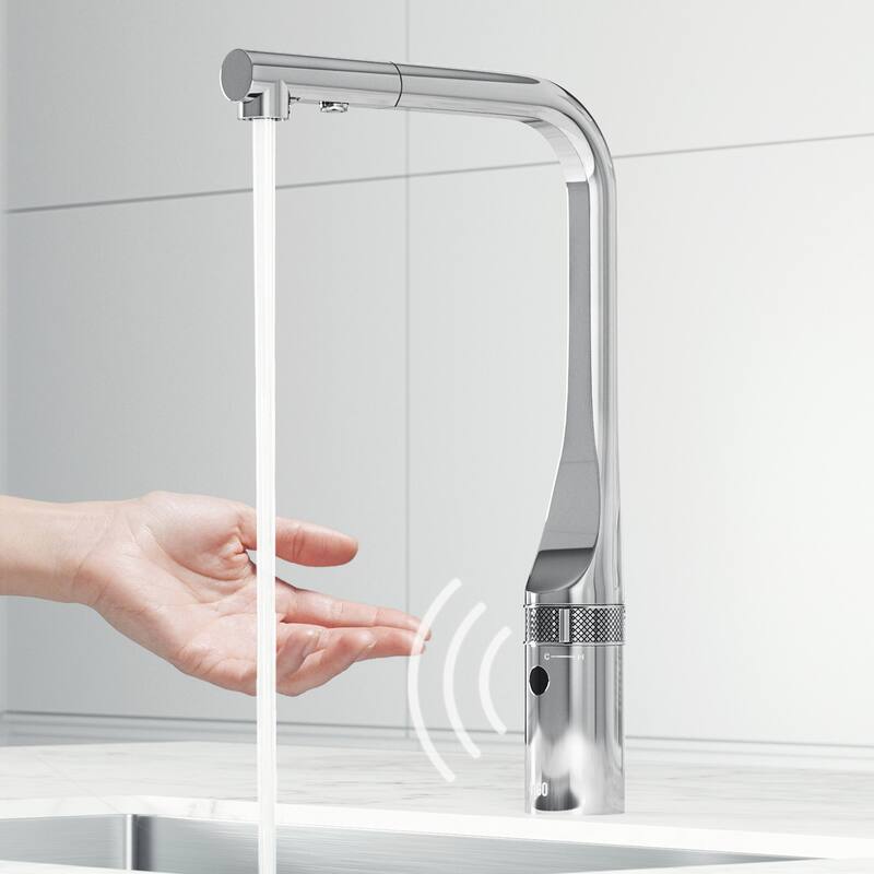 VIGO Jewel 15" H Touchless Pull-Out Sprayer Kitchen Faucet