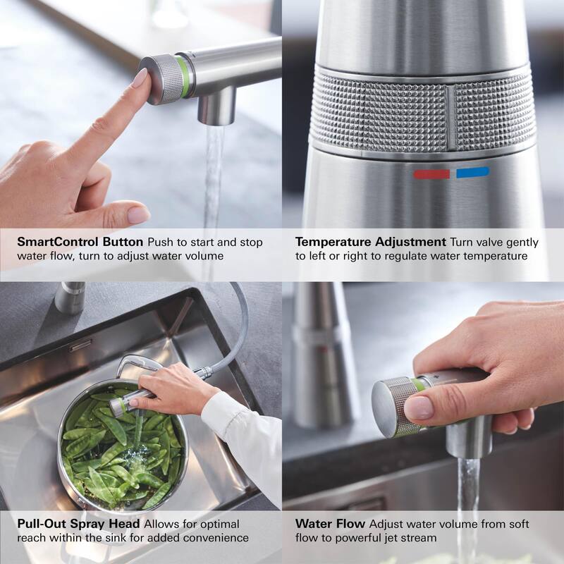 Grohe Essence 1.75 GPM Single Hole Pull Down Kitchen Faucet