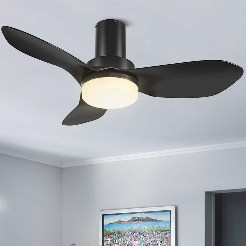 CARRO Haddington 36" ABS 3-Blade Flush Mount Ceiling Fan with Lights