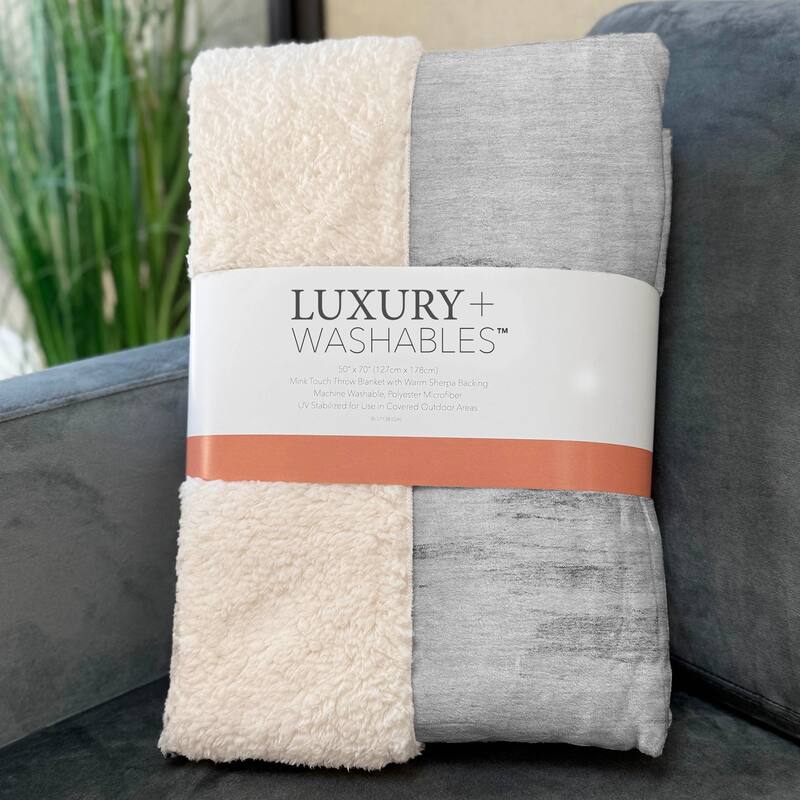 Premium Machine Washable Abstract Modern Sherpa Throw Blanket