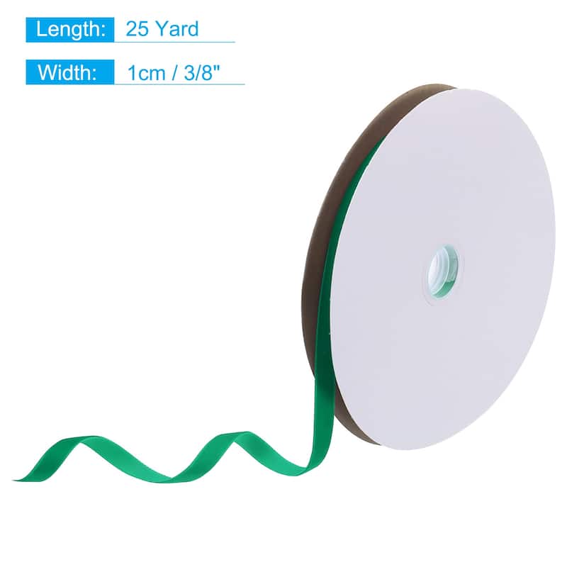 Velvet Ribbon 25 Yard Single Face Spool Silky for Gift Wrapping Decor - Dark Green - 3/8 Inch x 25 Yard