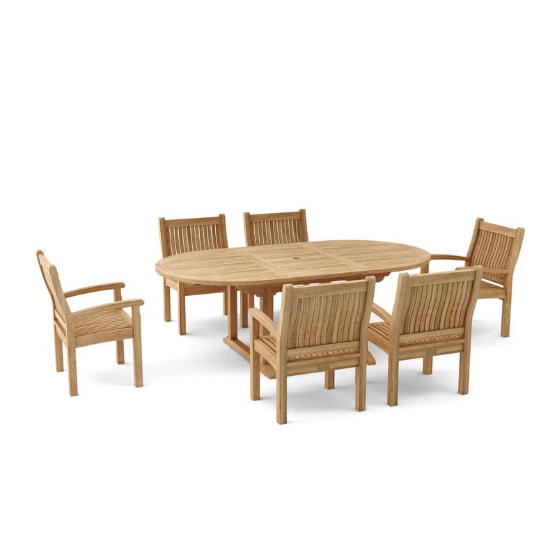 Oval Dining Set 7-Piece - 87" Table with Armchairs - Traditional Design