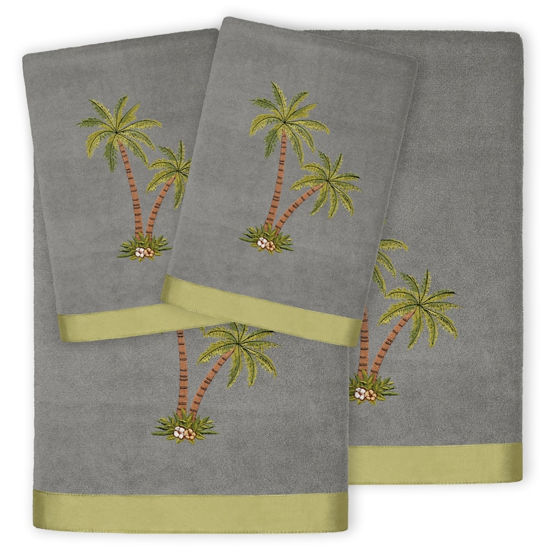 Authentic Hotel and Spa Turkish Cotton Palmera 4 PC Towel Set - Charcoal