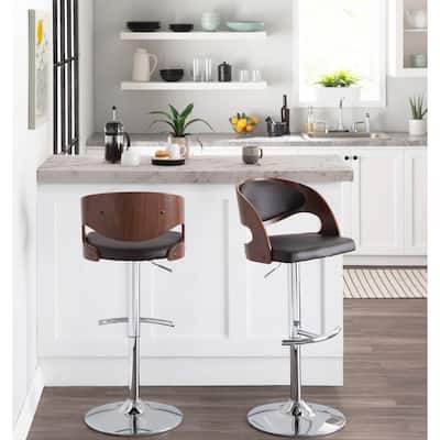 Carson Carrington Visby Adjustable Bar Stool with Rounded T Footrest (Set of 2)