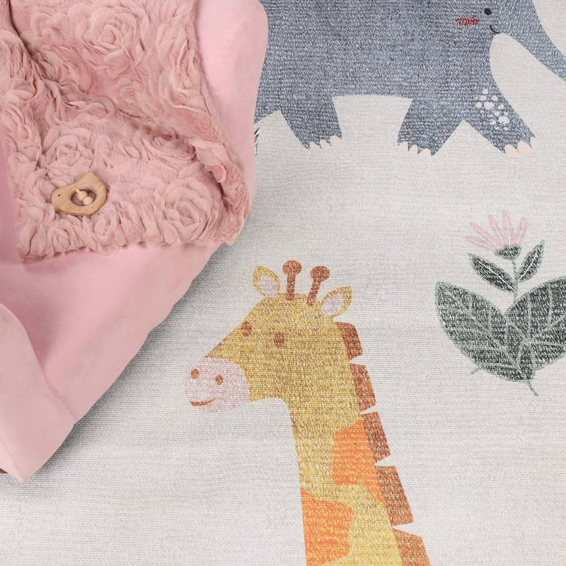 Superior Animal Safari Playroom Non-Slip Kids Indoor Area Rug
