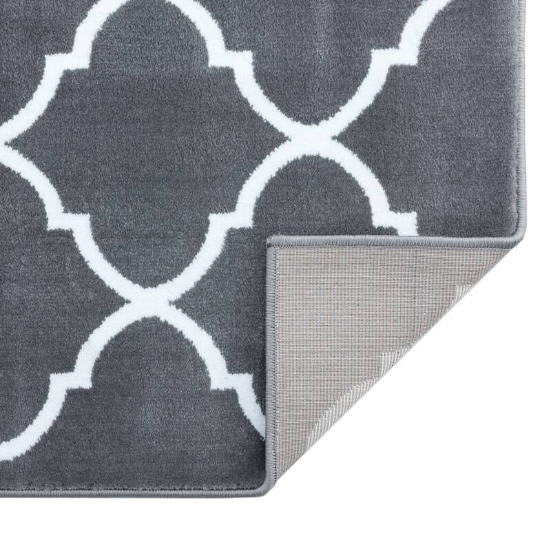 SUSSEXHOME Area Rugs Modern Desing for Living Room 2 x 3 Beige/White