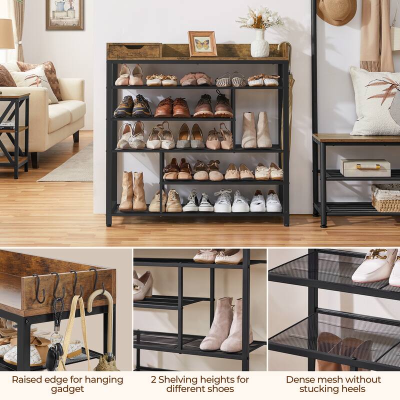 Yaheetech 6-Tier Shoes Rack Shelf Organizer Shoe Rack with Storage Box