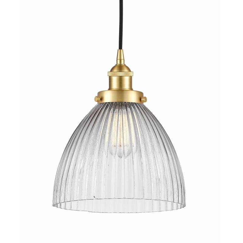 Innovations Lighting 616-1PH-12-10 Seneca Falls Pendant Seneca Falls - Satin Gold / Clear Halophane