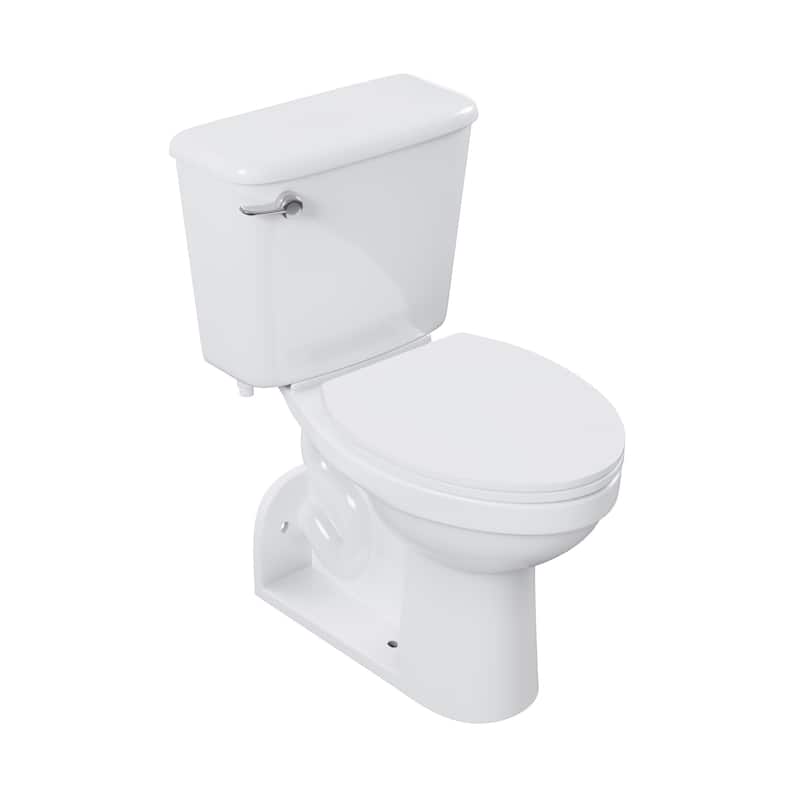 Carlton Marquette Rear-Outlet Two-Piece 1.6 Gpf Left-Hand Flush Elongated Toilet In Glossy White
