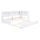 preview thumbnail 10 of 11, Twin Daybed White Sofa Bed wTrundle Bookcase Storage Cabinet USB Ports